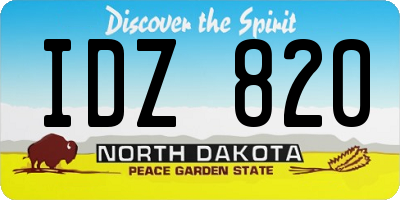 ND license plate IDZ820