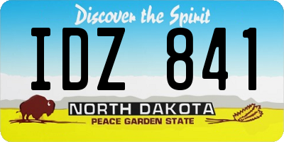 ND license plate IDZ841