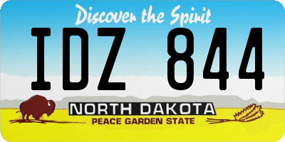 ND license plate IDZ844