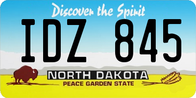 ND license plate IDZ845