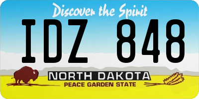 ND license plate IDZ848