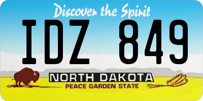 ND license plate IDZ849
