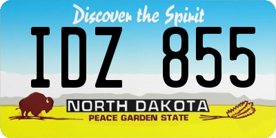 ND license plate IDZ855