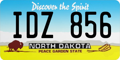 ND license plate IDZ856