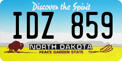 ND license plate IDZ859