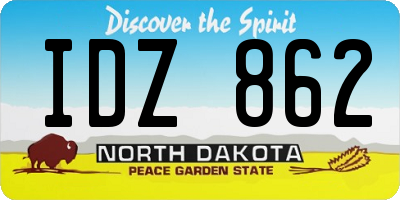 ND license plate IDZ862