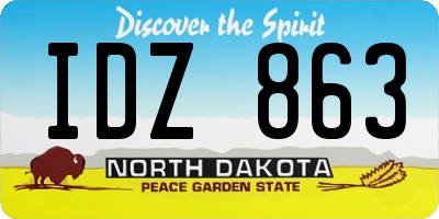 ND license plate IDZ863