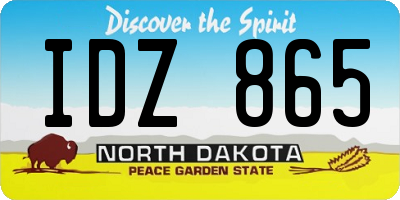 ND license plate IDZ865