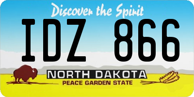ND license plate IDZ866