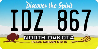 ND license plate IDZ867