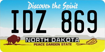 ND license plate IDZ869