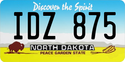 ND license plate IDZ875