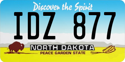 ND license plate IDZ877