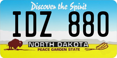 ND license plate IDZ880