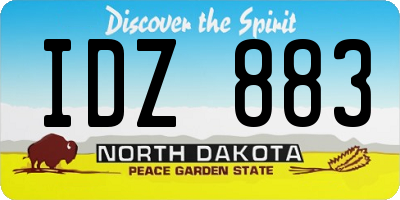ND license plate IDZ883