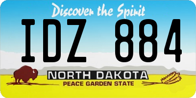 ND license plate IDZ884
