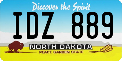 ND license plate IDZ889