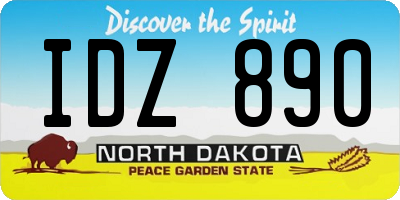 ND license plate IDZ890