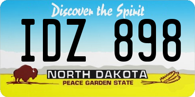 ND license plate IDZ898