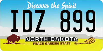 ND license plate IDZ899