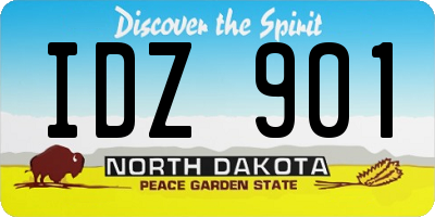 ND license plate IDZ901