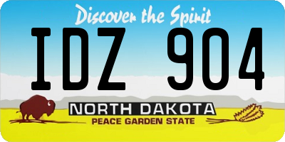 ND license plate IDZ904