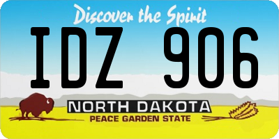 ND license plate IDZ906
