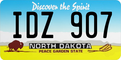 ND license plate IDZ907