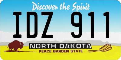ND license plate IDZ911