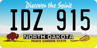 ND license plate IDZ915
