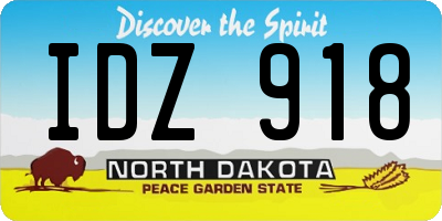 ND license plate IDZ918