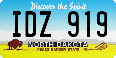 ND license plate IDZ919