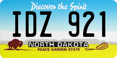 ND license plate IDZ921