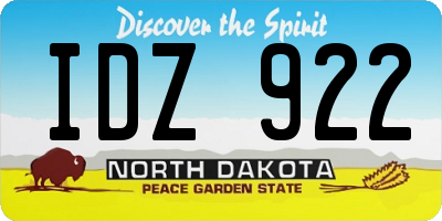 ND license plate IDZ922