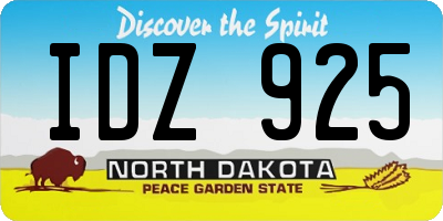 ND license plate IDZ925