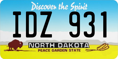 ND license plate IDZ931
