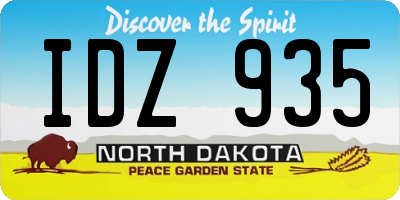 ND license plate IDZ935