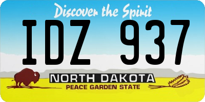 ND license plate IDZ937