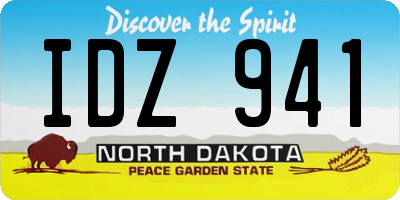 ND license plate IDZ941