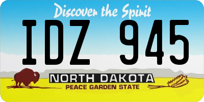 ND license plate IDZ945