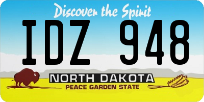 ND license plate IDZ948