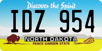 ND license plate IDZ954