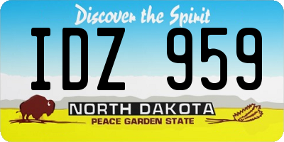 ND license plate IDZ959