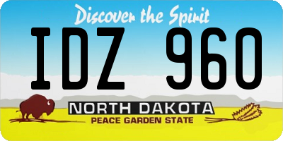 ND license plate IDZ960