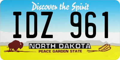 ND license plate IDZ961