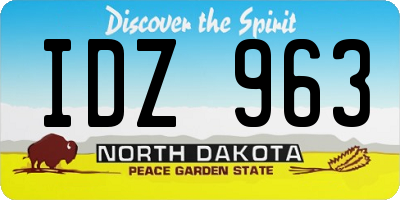 ND license plate IDZ963