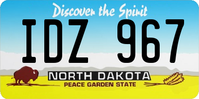 ND license plate IDZ967