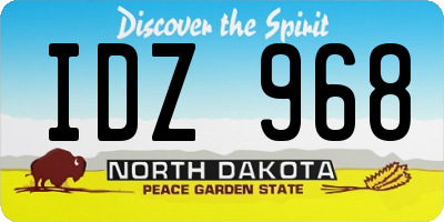 ND license plate IDZ968