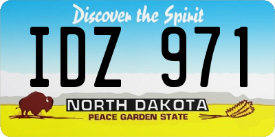 ND license plate IDZ971