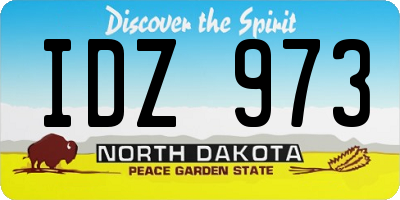 ND license plate IDZ973